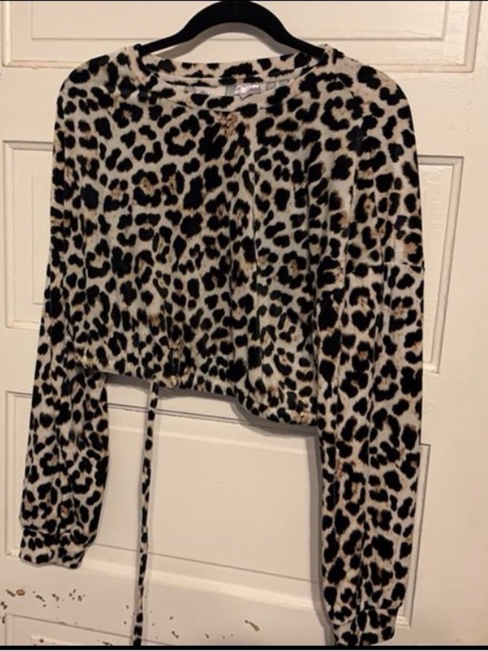 No Boundaries Leopard Print Jogger Pants - Black & Cream - Picture 2 of 3
